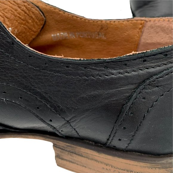 Women’s Lõcale Black Leather Lace-Up Winged Tip Oxford Shoes - Picture 8 of 9